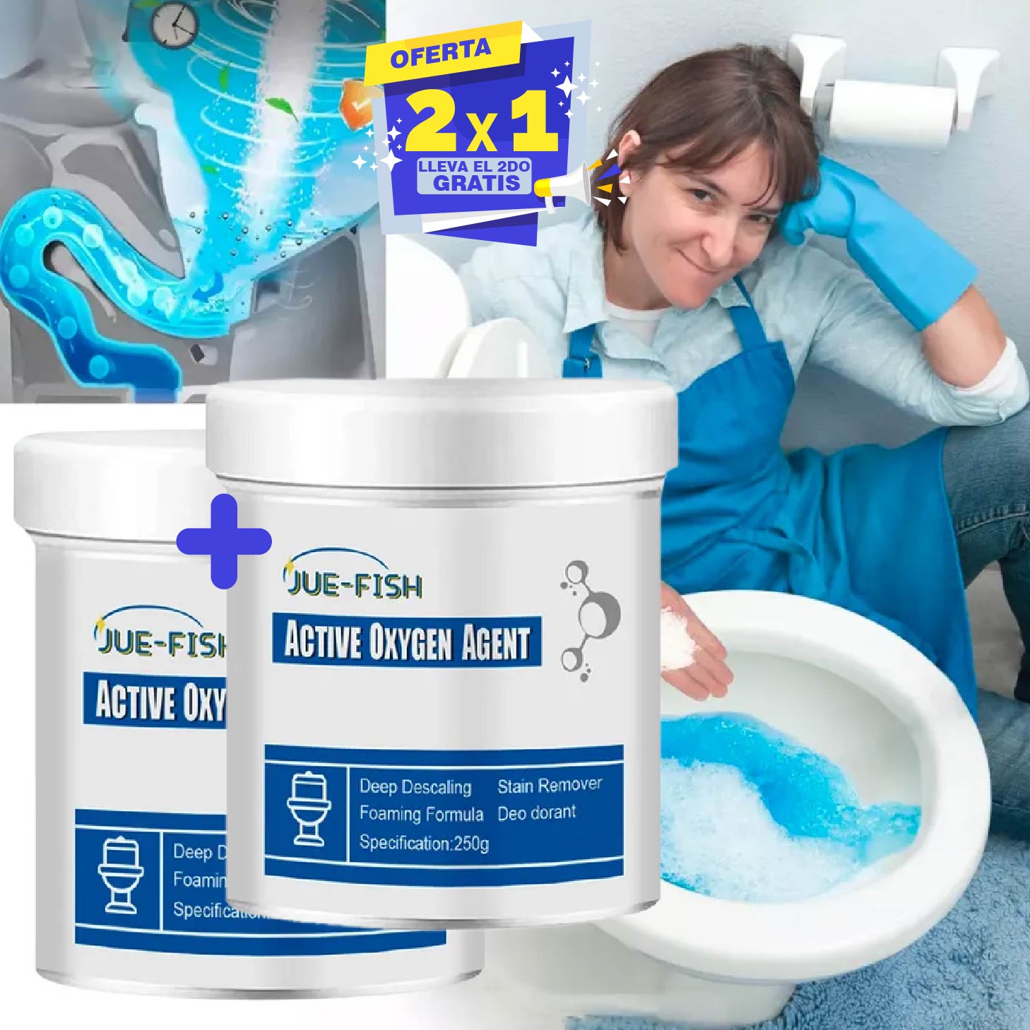 Agente de Oxigeno Activo para Limpieza de Inodoro