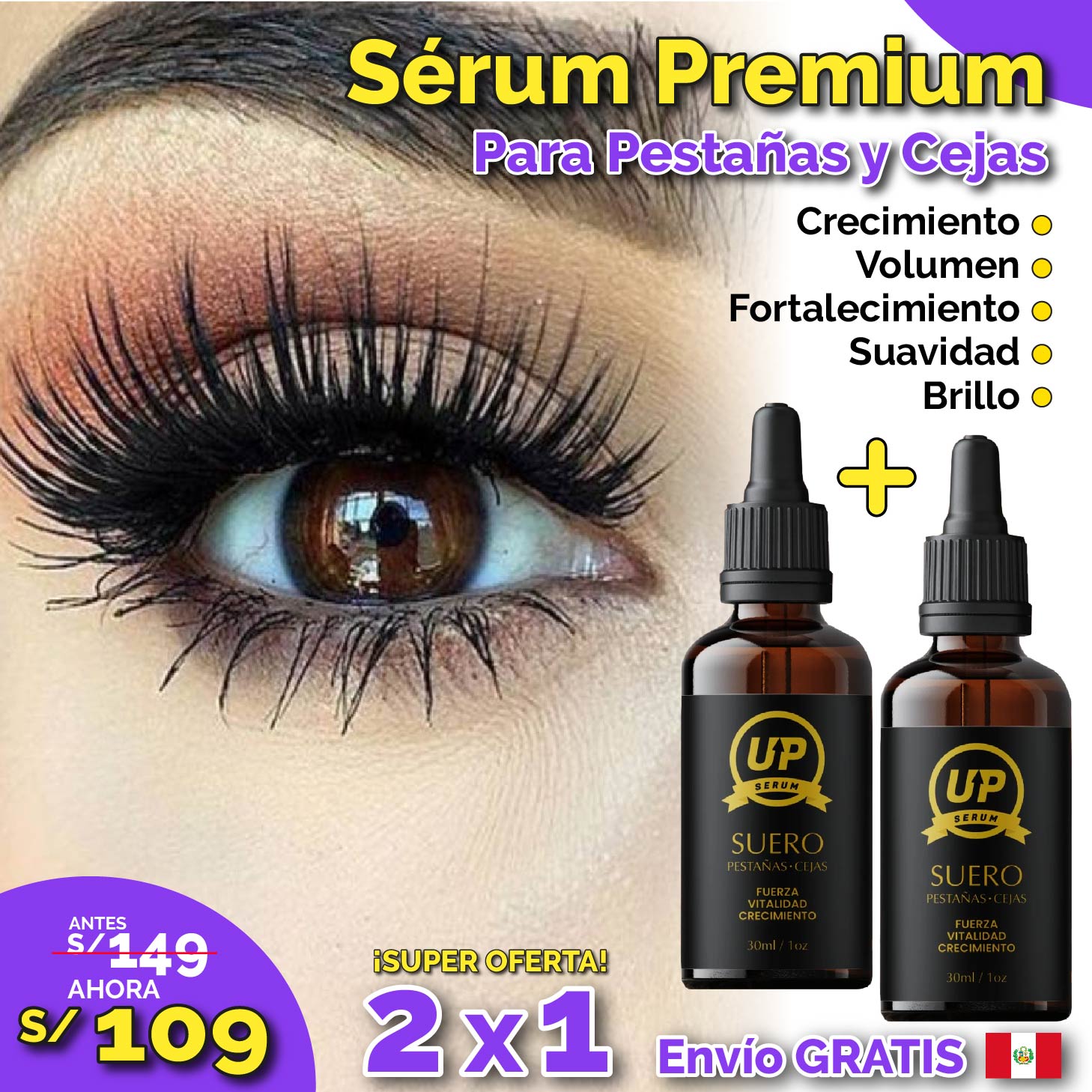 Sérum Premium para Cejas y Pestañas 2x1