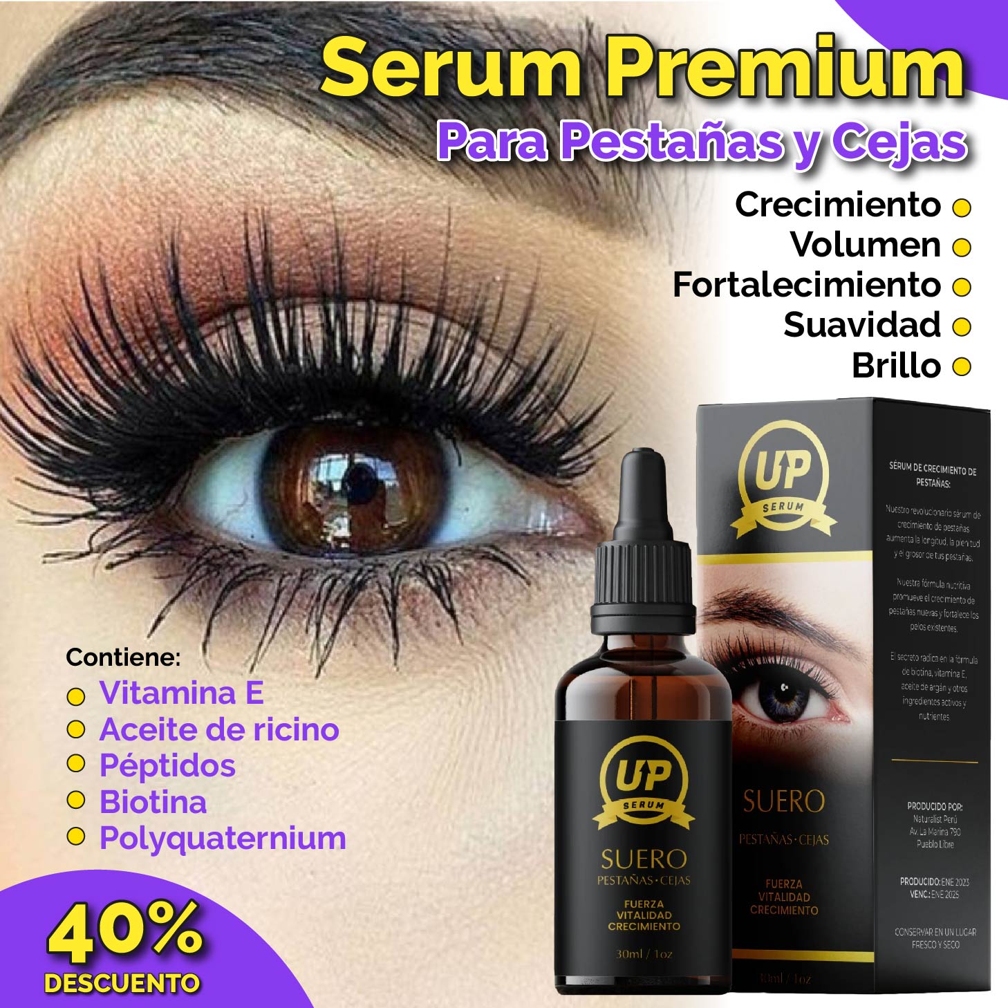 Serum Premium Para Pestañas y Cejas