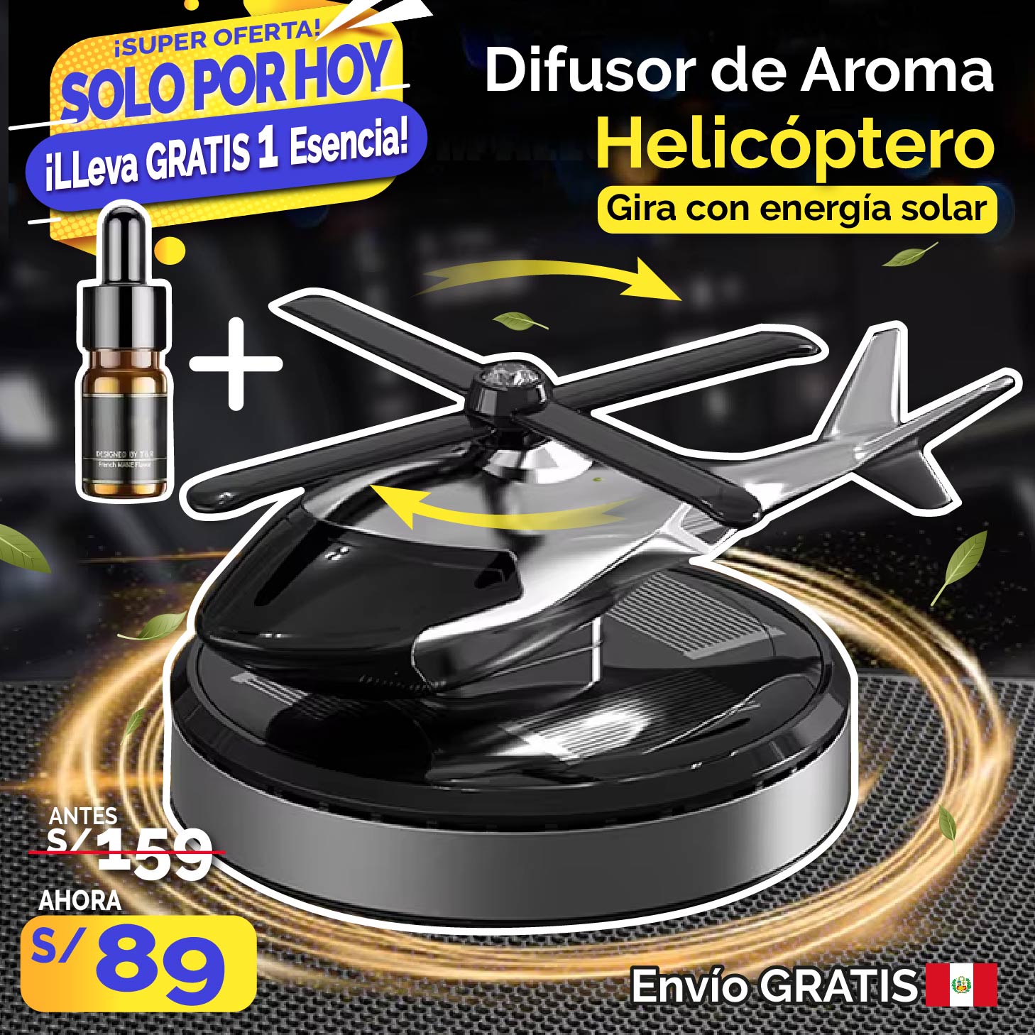 Difusor de Aroma Helicóptero + 1 Esencia