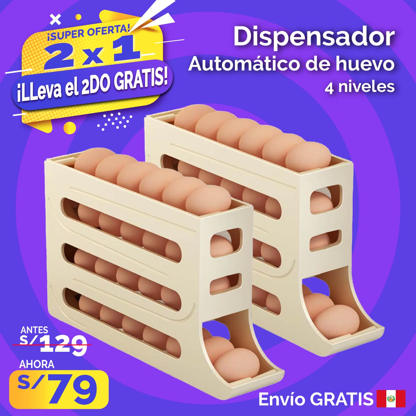 Dispensador Automático de Huevo Pack 2x1