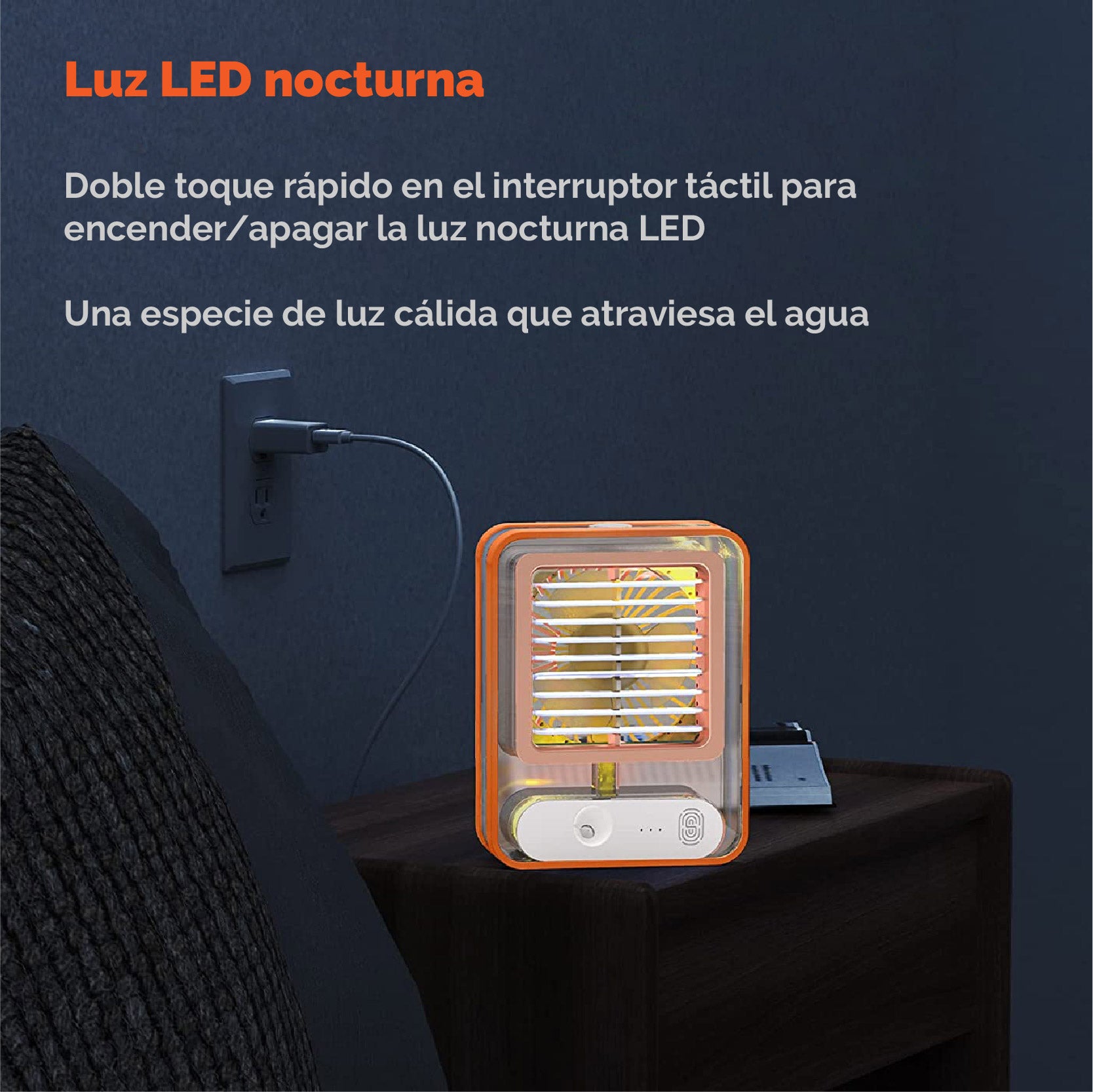 Ventilador  Humificador  Luz LED nocturna